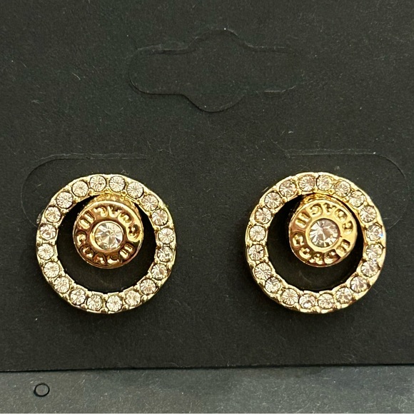 NWOT COACH Open Circle Pave Halo Studs. Color: Gold - Picture 2 of 5